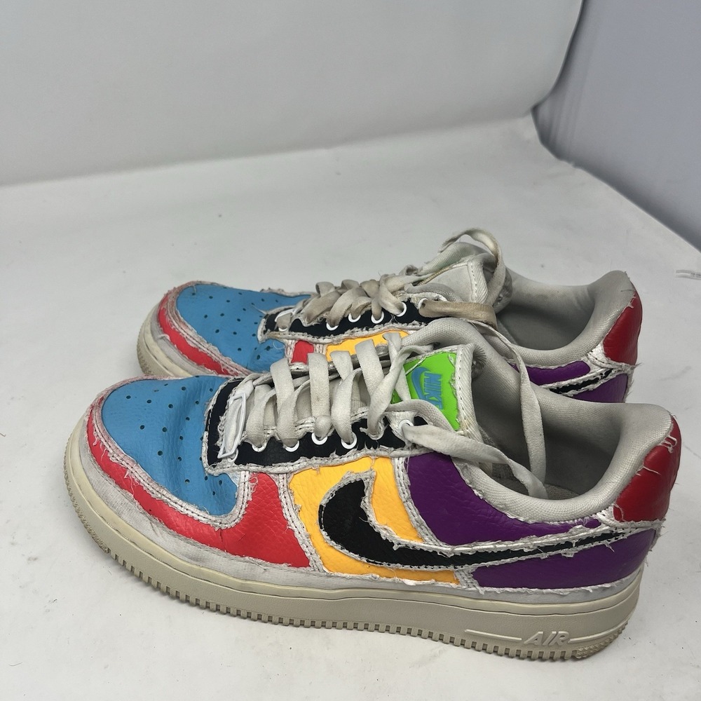 Nike Women's 8 Air Force 1 Low LX Reveal Multicolor Tearaway Shoes CJ1650-100